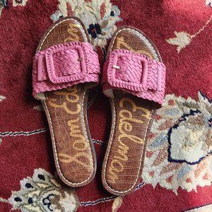 Sam Edelman Gabriela 2 Slide Pink Braided Buckle Sandals